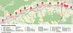Streckenverlauf ORLA-Radeltages und Stationen entlang des Orla-Radweges Streckenverlauf ORLA-Radeltages und Stationen entlang des Orla-Radweges