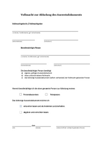 Vollmacht zur Abholung des Ausweisdokuments